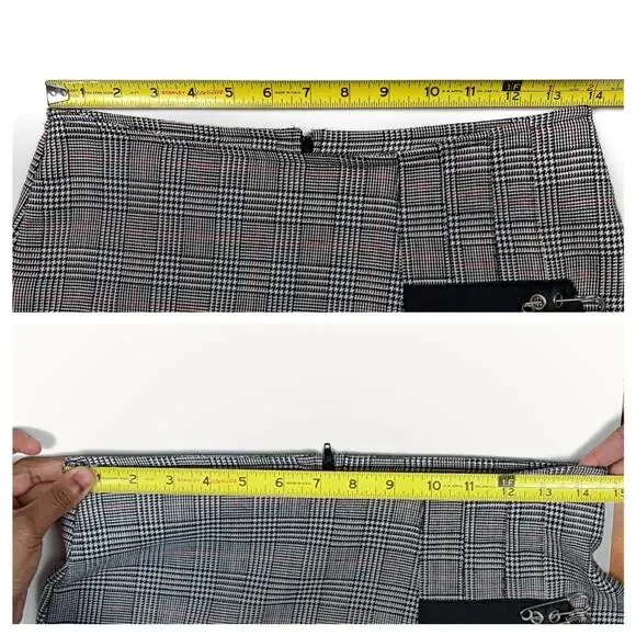 Y2K Serious Los Angeles Plaid Houndstooth Mini Skirt Small Vintage LA Clothing - Picture 13 of 16
